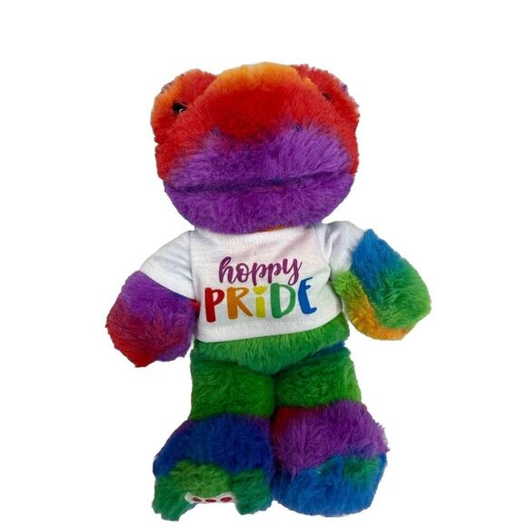 Build-A-Bear Buddies Rainbow Frog Stuffed Animal "Hoppy Pride" Mini Small - Picture 1 of 7